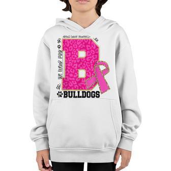 Bulldogs School Spirit Game Day We Wear Pink Breast Cancer Youth Hoodie - Thegiftio UK