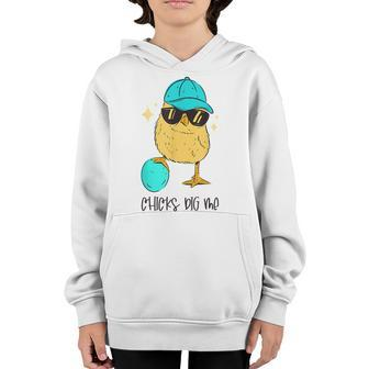 Chicks Dig Me N Toddler Boy Easter Kids Men Funny Easter Youth Hoodie | Mazezy