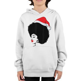 Christmas Black Women African American Santa Hat Pajama Girl V3 Youth Hoodie - Thegiftio UK