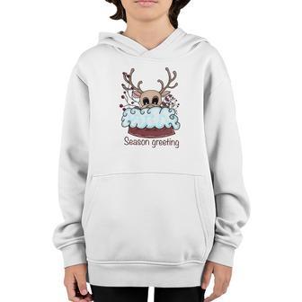Christmas Cute Reindeer Season Greeting Youth Hoodie - Thegiftio UK