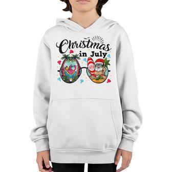 Christmas In July Funny Santa Summer Beach Vacation Boys Kid Youth Hoodie - Thegiftio UK