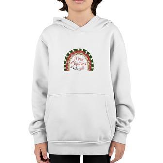Christmas Raibow Merry Christmas Yall Youth Hoodie - Thegiftio UK
