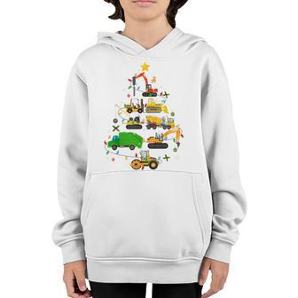 Construction Excavator Truck Christmas Tree Boys Kid Toddler Youth Hoodie - Thegiftio UK