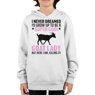 Cool Goat Design For Women Girls Farmer Farming Goat Lover V2 Youth Hoodie - Thegiftio UK