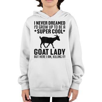 Cool Goat Design For Women Girls Farmer Farming Goat Lover V3 Youth Hoodie - Thegiftio UK