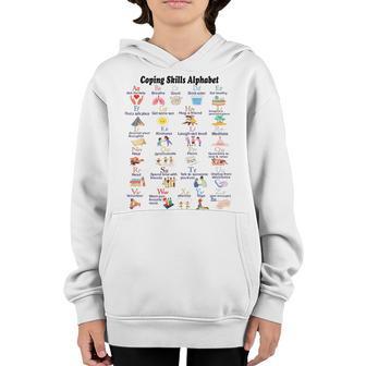 Coping Skills Alphabet Mental Health Awareness Women Kids Youth Hoodie - Thegiftio UK