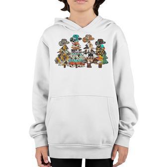 Cowboy Christmas Tree Western Christmas Youth Hoodie - Thegiftio UK
