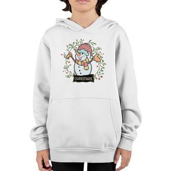 Cute Christmas Snowman Cheerful Youth Hoodie - Thegiftio UK
