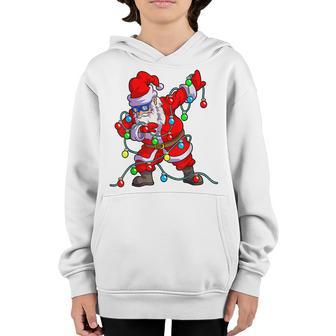 Cute Dabbing Santa Christmas Lights Men Kids Boys Pajama Youth Hoodie - Thegiftio UK