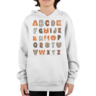 Cute Funny Halloween Alphabet Abcs Kindergarten Teacher Kids Youth Hoodie - Thegiftio UK