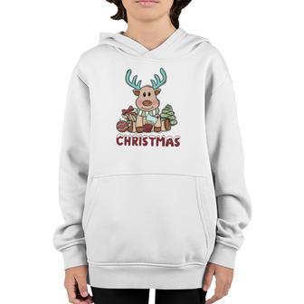Cute Reindeer Christmas V2 Youth Hoodie - Thegiftio UK