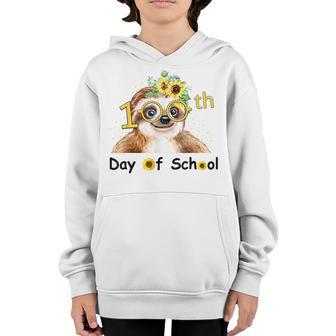 Cute Sloth With Sunflower Happy 100Th Day Of School Gifts Youth Hoodie - Thegiftio UK