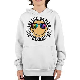 Cute Smile Face Let The Games Begin Funny Field Day 2023 Youth Hoodie | Mazezy