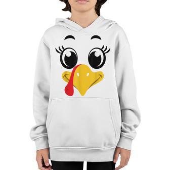 Cute Thanksgiving Turkey Face Matching Kids Costume Youth Hoodie - Thegiftio UK