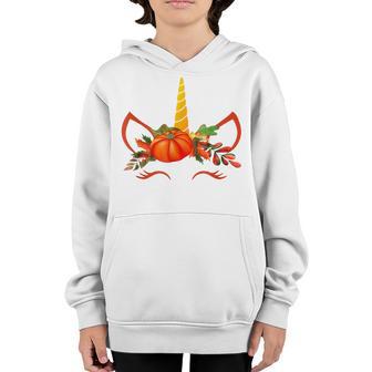 Cute Unicorn Pumpkin For Kids Halloween Thanksgiving V2 Youth Hoodie - Thegiftio UK