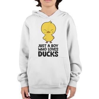 Duck Lover Just A Boy Who Loves Ducks Youth Hoodie - Thegiftio UK
