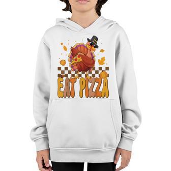 Eat Pizza Vegan Turkey Dabbing Thanksgiving Day Toddler Boys Youth Hoodie - Thegiftio UK