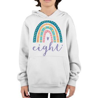 Eight Year Old Rainbow 8Th Birthday Gifts For Girls 8 Bday V2 Youth Hoodie - Thegiftio UK