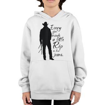 Every Girl Needs A Little Rip In Her Jeans V17 Youth Hoodie - Thegiftio UK