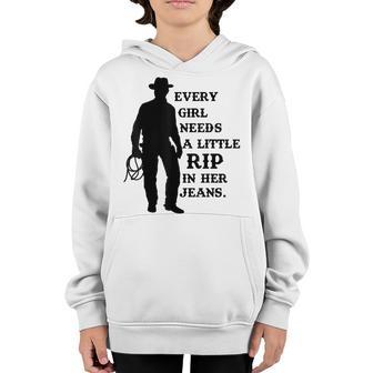 Every Girl Needs A Little Rip In Her Jeans V25 Youth Hoodie - Thegiftio UK