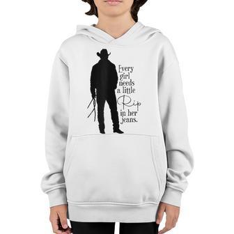 Every Girl Needs A Little Rip In Her Jeans V33 Youth Hoodie - Thegiftio UK