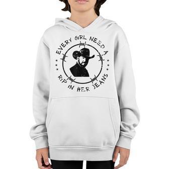 Every Girl Needs A Little Rip In Her Jeans V63 Youth Hoodie - Thegiftio UK