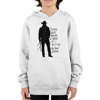 Every Girl Needs A Little Rip In Her Jeans V72 Youth Hoodie - Thegiftio UK