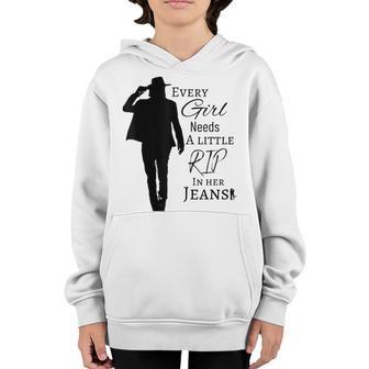 Every Girl Needs A Little Rip In Her Jeans V78 Youth Hoodie - Thegiftio UK