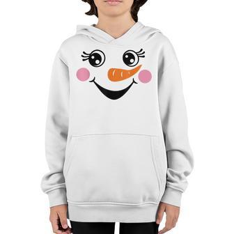 Eyelashes Christmas Outfit Snowman Face Costume Girls Boys Youth Hoodie - Thegiftio UK
