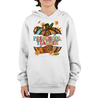 Fall Pumpkin Thankful Blessed Preschool Teacher V2 Youth Hoodie - Thegiftio UK