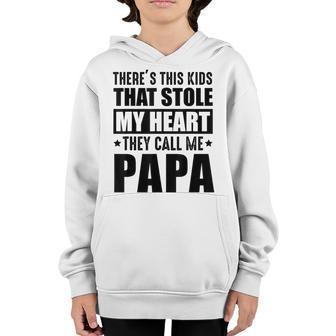 Fathers Day Dad Theres This Kids They Call Me Papa Youth Hoodie - Thegiftio UK