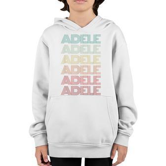 First Name Adele Italian Girl Retro Nametag Groovy 60S 70S Youth Hoodie - Thegiftio UK