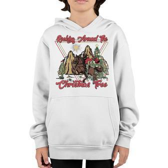 Funny Cowboy Horsing Rocking Around Christmas Tree Western V2 Youth Hoodie - Seseable