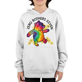 Funny Dancing Bear Zero Bothers Given Tie Dye Men Women Kids Youth Hoodie - Thegiftio UK