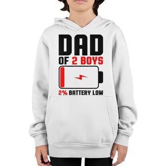 Funny Fathers Day - Dad Of 2 Boys Gift Idea Youth Hoodie - Thegiftio UK