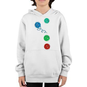 Funny Four Groovy Buttons Blue Cat Halloween Custom Kid Youth Hoodie | Mazezy