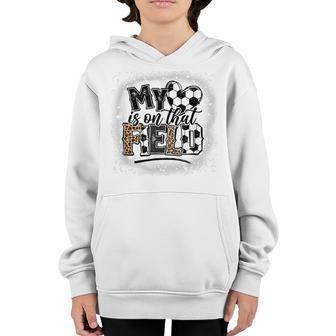 Funny Leopard My Heart Is On That Field Soccer Love Game Day Youth Hoodie - Thegiftio UK