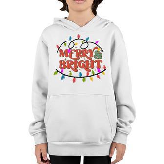 Funny Merry And Bright Christmas Lights Xmas Men Women Kids Youth Hoodie - Thegiftio UK