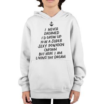 Funny Sexy Pontoon Captain Design Boat Captain Women Girls V8 Youth Hoodie - Thegiftio UK