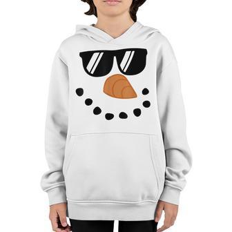 Funny Snowman Face Boys Kids Toddlers Glasses Christmas Youth Hoodie - Thegiftio UK