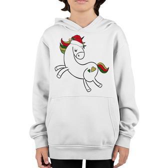 Funny Unicorn Santa Hat Christmas Pajama Women Girls Kids Youth Hoodie - Thegiftio UK