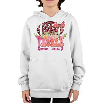 Game Day Cute Pink American Football Breast Cancer Awareness Youth Hoodie - Thegiftio UK
