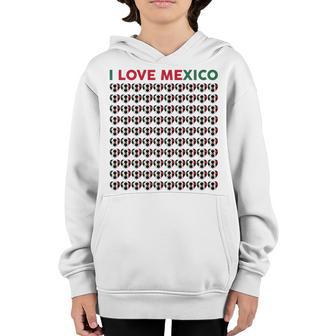 Girls Love Mexico Soccer Balls Kids Toddler Mexican Flag Youth Hoodie - Thegiftio UK