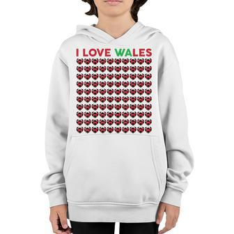 Girls Love Wales Soccer Balls Kids Toddler Welsh Flag Youth Hoodie - Thegiftio UK
