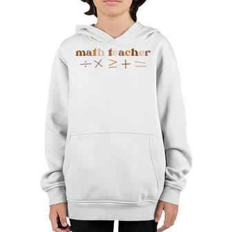 Groovy Funny Math Teacher 100 Days Of School Back To School Youth Hoodie - Thegiftio UK