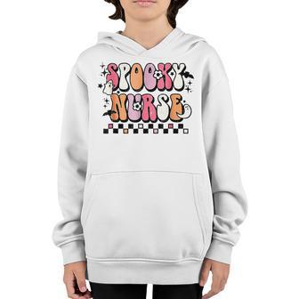 Groovy Halloween Spooky School Nurse Halloween Costume V2 Youth Hoodie - Thegiftio UK