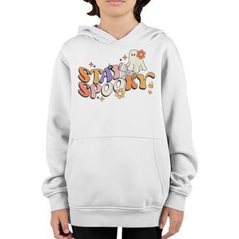 Groovy Retro Spooky Halloween Gifts For Men Women Boys Girls Youth Hoodie - Thegiftio UK