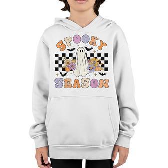 Halloween Retro Hippie Cute Ghost Spooky Season Women Kids V2 Youth Hoodie - Thegiftio UK