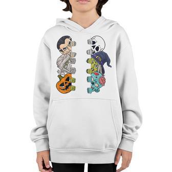 Halloween Skeleton Witch Peeking Zombie Mummy Kids Vampire Youth Hoodie - Thegiftio UK