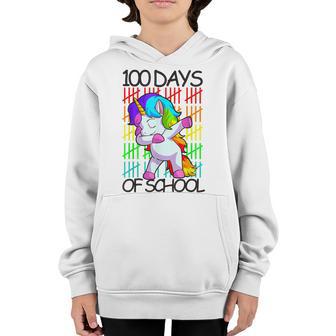 Happy 100 Days Of School Girls Unicorn Lover Gifts Youth Hoodie - Thegiftio UK
